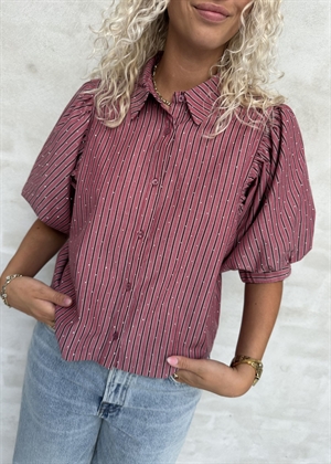 Etta soft stripe stone skjorte Dark Rose Neo Noir 